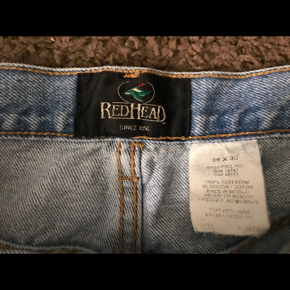 Redhead brand blue jeans 38x30 100% cotton